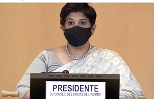 UstpacAdvocacy's tweet photo. .@UN_HRC President Nazhat S Khan holding Interactive Dialogue on #SriLanka at #HRC46. Country statements answered by Dep HC #NadaAlNashif who urged #IIMM like Mechanism or Dedicated capacity OHCHR Mech. to collect, consolidate evidence to lead prosecutions. @mbachelet @SecBlinken https://t.co/tIe4FaJoT3