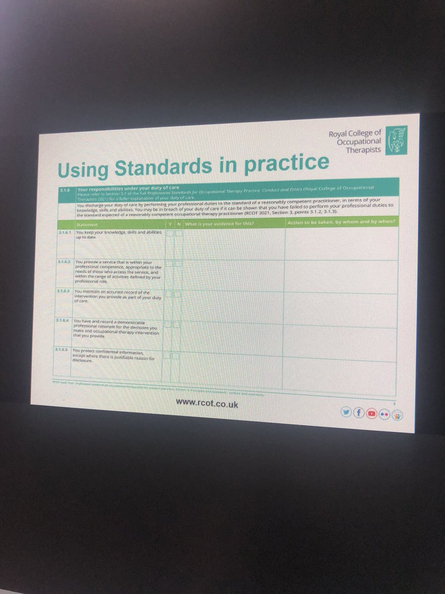 alexalexalex32's tweet photo. Hearing about an new audit tool for Occupational Therapy - coming soon. #OTThinkGlobalActLocal so good to hear this again - good to reflect and be reminded about resources @theRCOT @ElftOt #cpd https://t.co/t2re6jTs0D