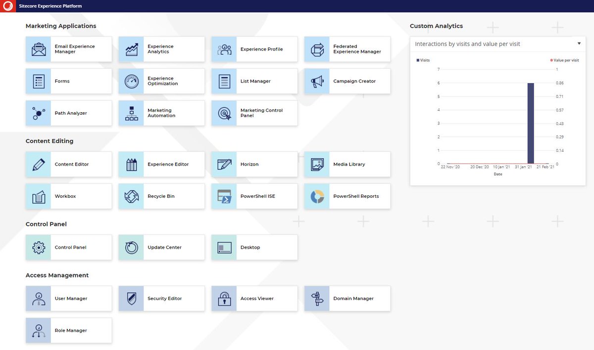 A new version with a new dashboard interface. <a href="/Sitecore/">Sitecore</a> released v10.1of the Experience Platform. All details at dev.sitecore.net/Downloads/Site… There are some good enhancements in this release 👍