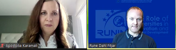 RSAEurope's tweet photo. Welcome to Apostolia Karamali (Head of Unit, Academic Research and Innovation, DG Research and Innovation, European Commission), our first panellist in the #runinproject webinar on the outcomes of the project, which started in September 2016 and is now coming to an end. https://t.co/p4y8usfMpr