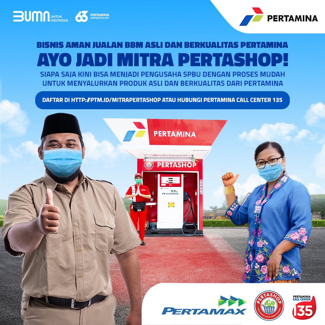 Persiapan pensiun dg menjadi mitra Pertashop, jaminan produk asli Pertamina dg kualitas & harga jual = SPBU.

Berminat? Hubungi Pertamina 135 atau akses link ptm.id/MitraPertashop untuk informasinya.

#LebihBaikPertamax
#BUMNUntukIndonesia​
#BerbagiBerkahMyPertamina​
#Call135