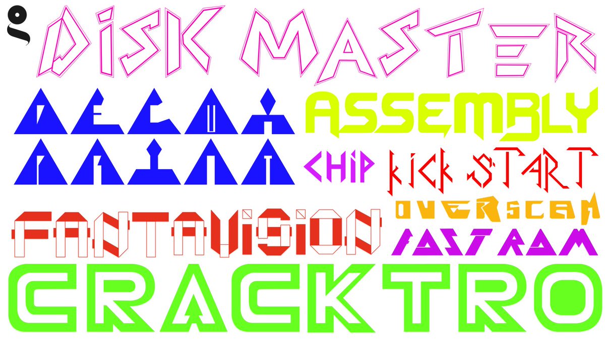 Tamantafamiglia's tweet photo. Dessin de #caractères #typographiques + histoire de la #microInformatique pour cet atelier de 1re année de bachelor #design #interactif à @gobelins_paris sur deux éditions 2020 et 2021.
Travail de specimen à partir logotypes et les caractères de la #démoscène #Amiga des 80s-90s. https://t.co/w8LmplU7PK
