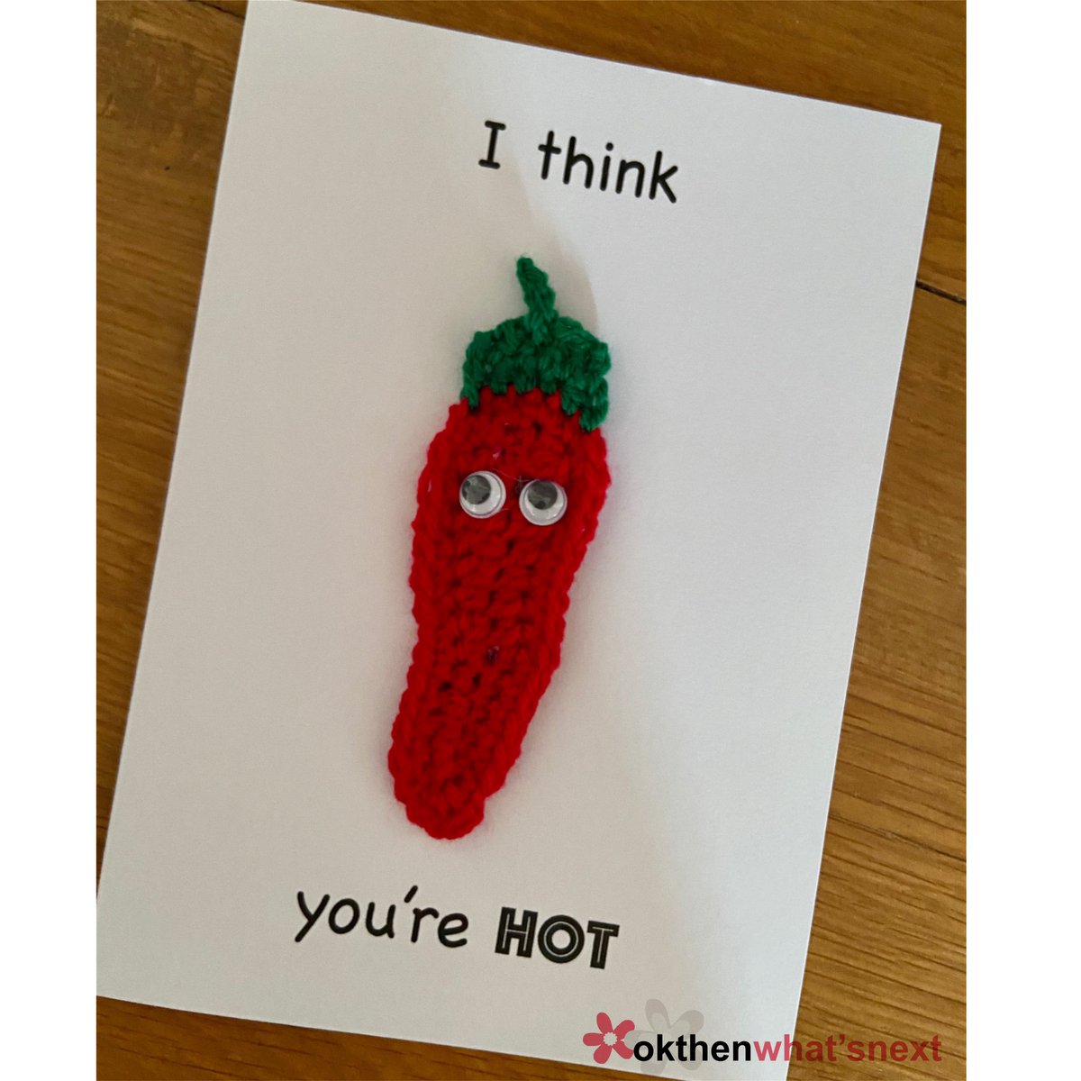 okthenwhatsnext's tweet photo. Happy #chilliday * 🌶
-
*Ok, so the day is actually for chilli con carne, but I don’t have a crocheted version of that 😉 here’s an #anniversarycard or #birthdaycard with a sense of humour!
https://t.co/TbGe2EMHml
#crochet #elevenseshour #uketsyrt #craftbizparty https://t.co/FktyFb01ga