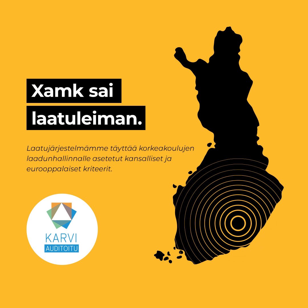 katakovanen's tweet photo. ”Xamkin vahvuuksia ovat vahva aluekehittäjän rooli, nopea tarttuminen kehittämiskohteisiin sekä laatujärjestelmä toiminnan kehittämisen kivijalkana. Xamkin vaikuttavuustavoitteiden toteutumista tukee fuusion jälkeen luotu yhtenäinen toimintakulttuuri.”

#xamk #ylpeästiAMK #laatu https://t.co/SnTIolKanQ