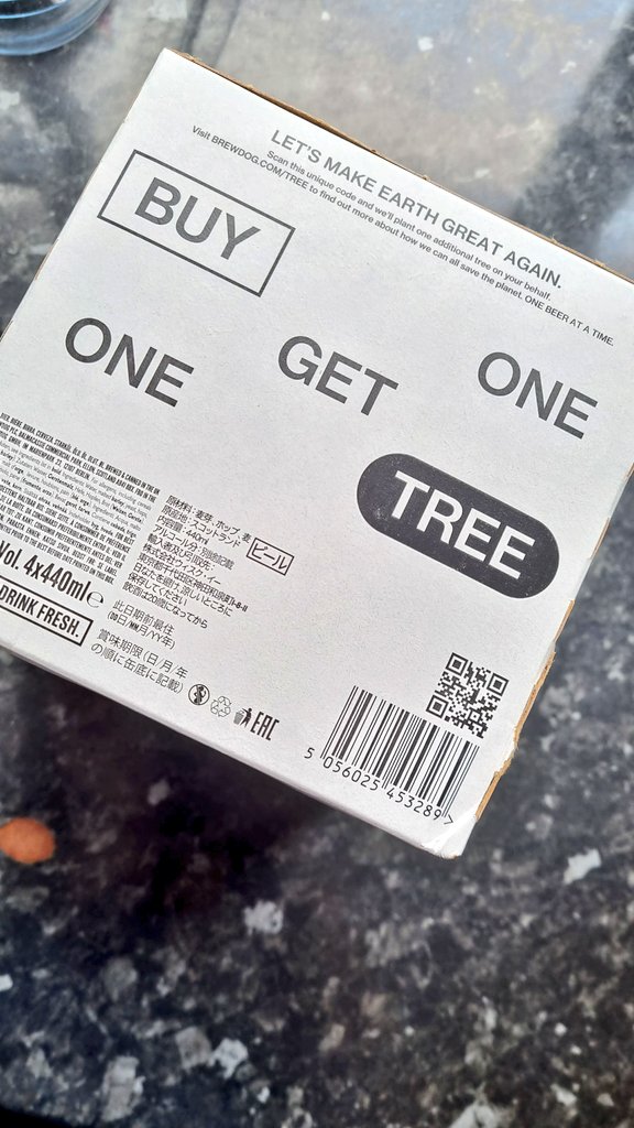 Just received our sample pack of the new planet friendly Lost Lager from <a href="/BrewDog/">BrewDog</a>. Looking forward to trying it over the weekend. Digging the strap line, 'buy one, get one tree' 🍺🌲😂