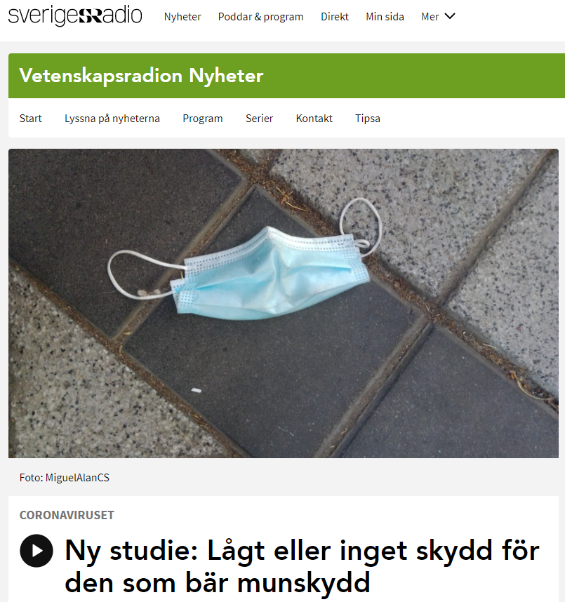 edalmaxwell's tweet photo. Could someone please inform Swedish media that masks work better if you actually put them *on your face*?

There seems to be a lot of confusion on this point. https://t.co/2LgMVT2gxP