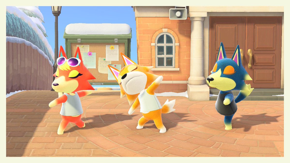 おおかみ3兄弟で仲良く体操🌿 さりげなく右下にひょっこりと