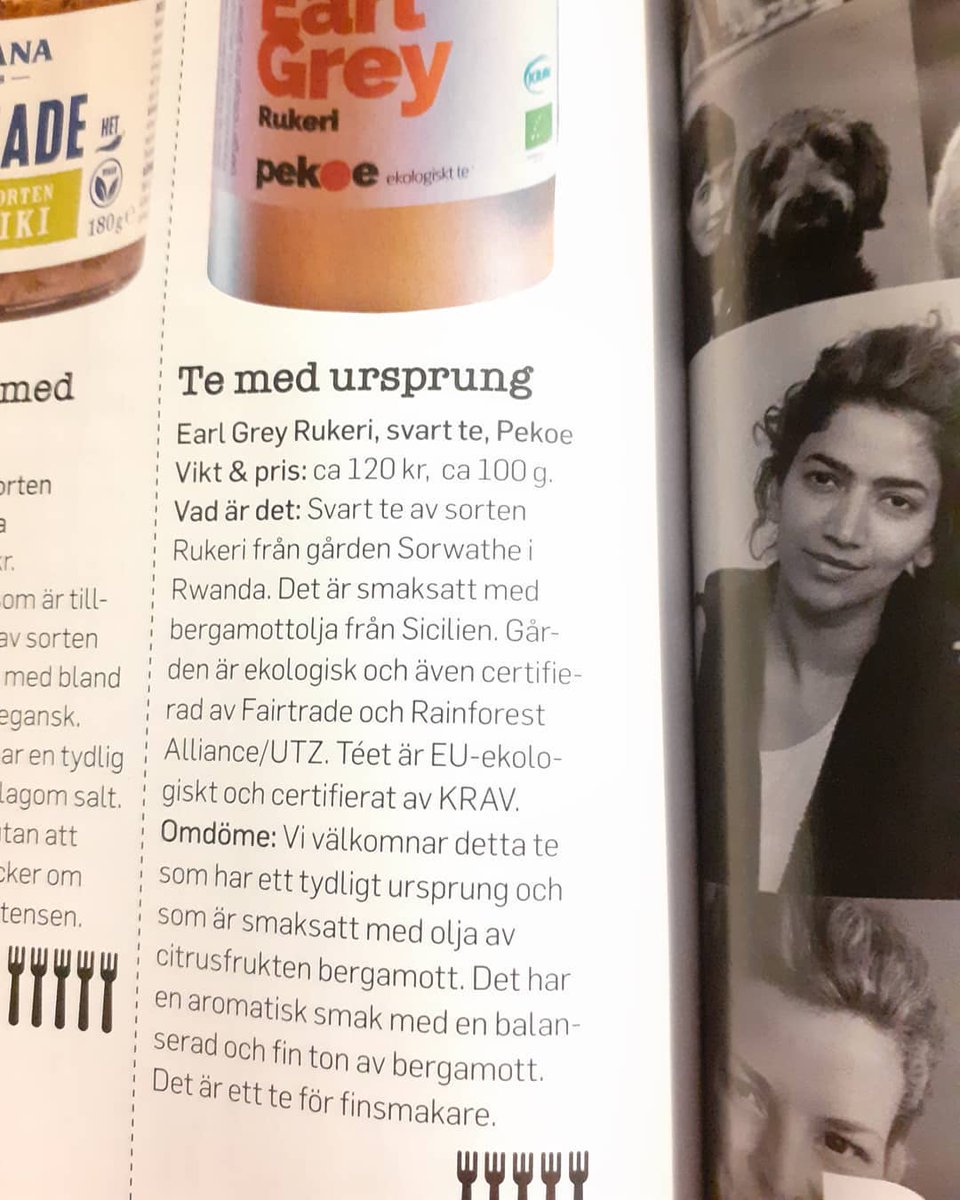 pekoete's tweet photo. Ja vad kul! 👏 Earl Grey Rukeri - fem gafflar i @alltommat 
"Vi välkomnar detta te som har ett tydligt ursprung och som är smaksatt med olja av citrusfrukten bergamott. Det har en aromatisk smak med en balanserad och fin ton av bergamott. Det är ett te för finsmakare." @KRAVmedia https://t.co/FMFMdTfCSK