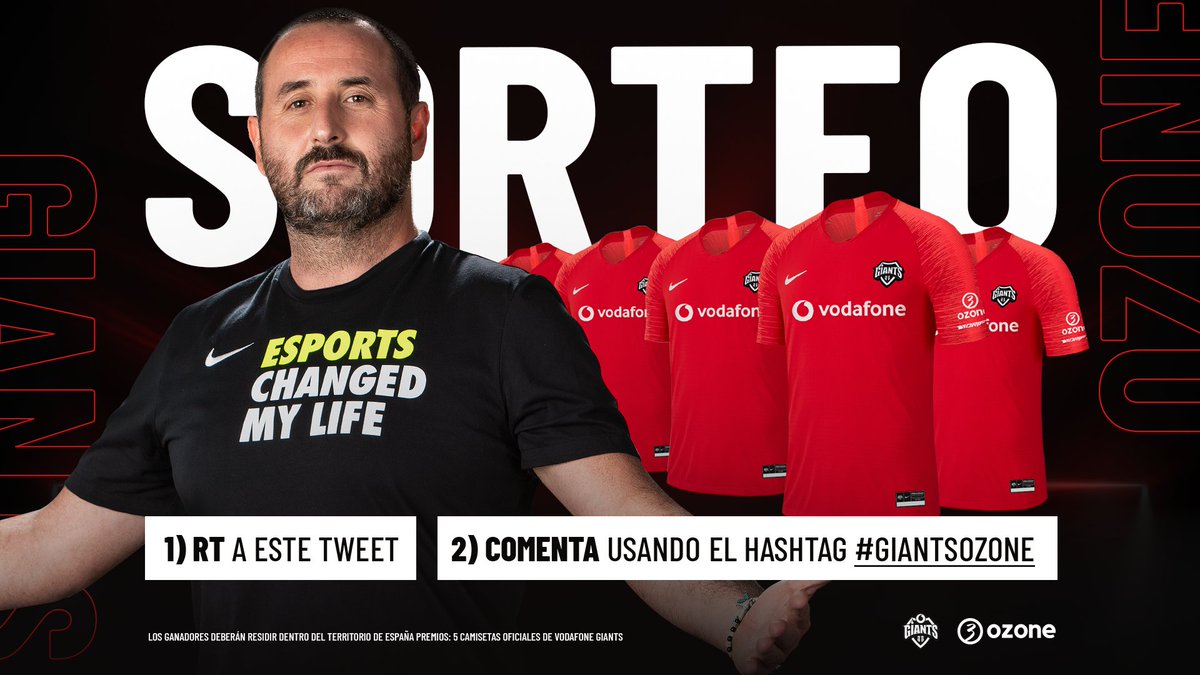 Me he puesto sentimental y para celebrar esta renovación con <a href="/ozonegaming/">Ozone Gaming</a>, voy a sortear 5, repito, 5 camisetas oficiales de @GiantsGaming <a href="/Nike/">Nike</a> entre todos los que comenten con el hastag #GIANTSOZONE y den retweet, hasta las 14:00, 2pm , hora España, Europa, el mundo.