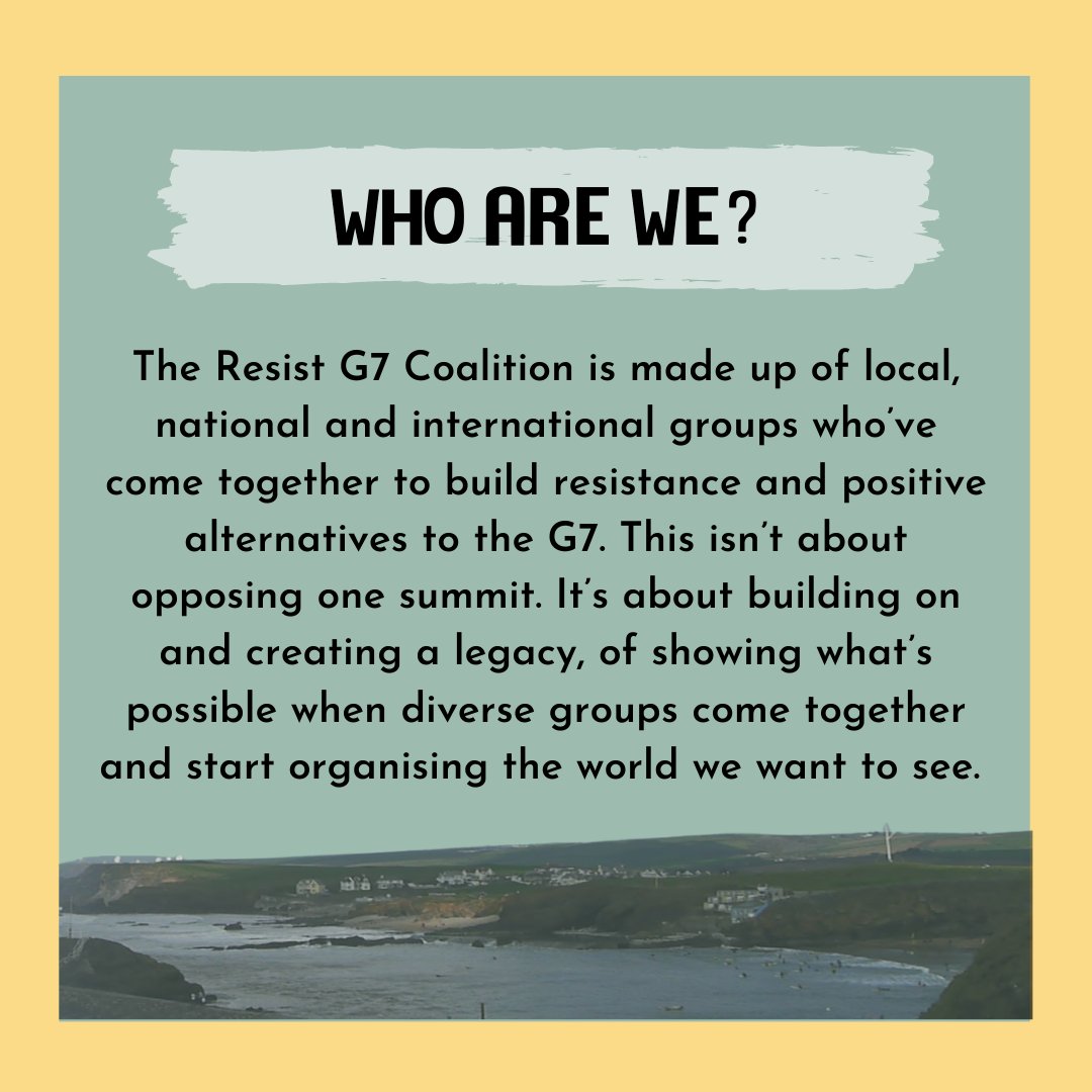 CornwallResists's tweet image. We’re excited to be launching the Resist G7 Coalition today. We’ve been working hard to bring together groups and communities to resist the G7. Please follow and RT!