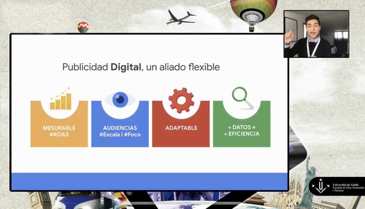 #JoanRoma Digital Strategist de #Google a les Jornades de #Turisme de la UdL.
'La publicitat digital pot ser un aliat per al sector hoteler'
#TurisTecUdL
