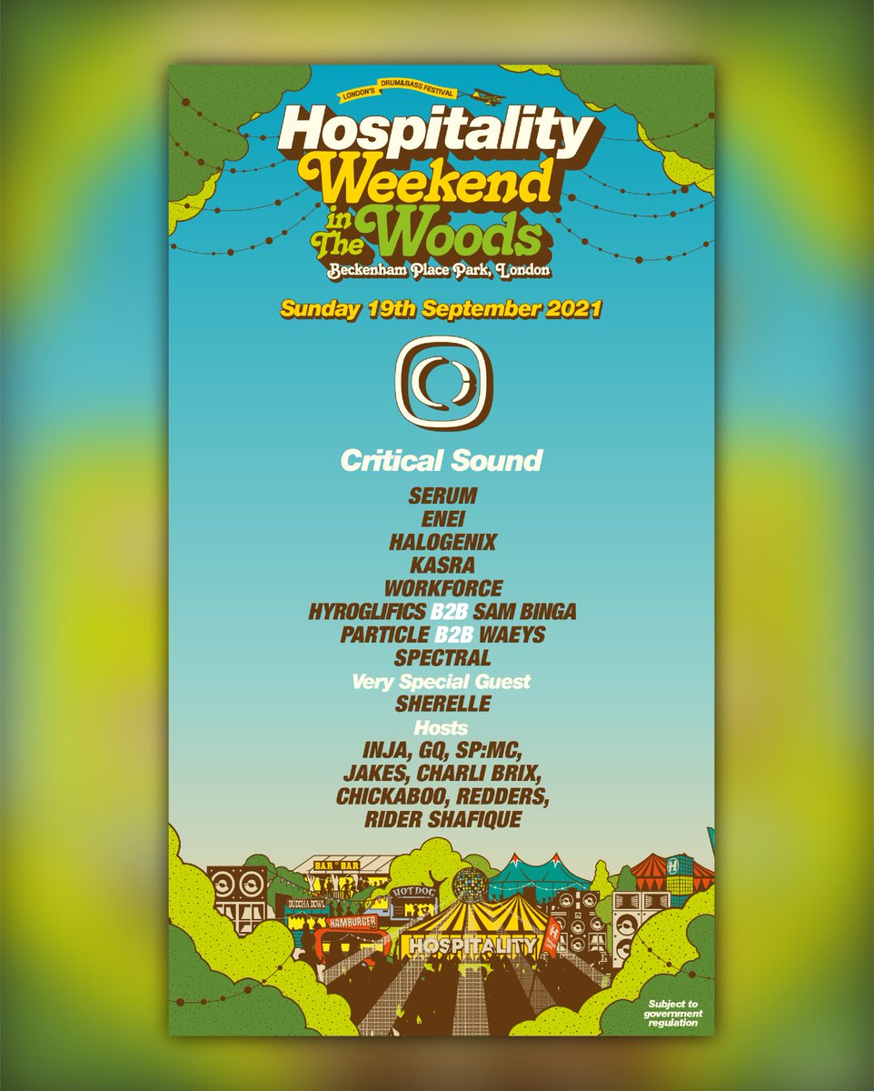 CriticalMusic's tweet image. JUST ANNOUNCED

#CriticalSound Stage + the full lineup for @HospitalityDNB's Weekend In The Woods Festival / 18th &amp;amp; 19th September 

Tickets on sale now :  HospitalityWITW.lnk.to/Tickets2021AS

🌳🌲🥁🕺🏻🌳🌲