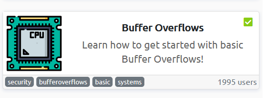wearyandroid's tweet image. Buffer Overflows - I have just completed this room! Check it out:  tryhackme.com/room/bof1 #tryhackme #security #bufferoverflows #basic #systems #bof1 via @realtryhackme