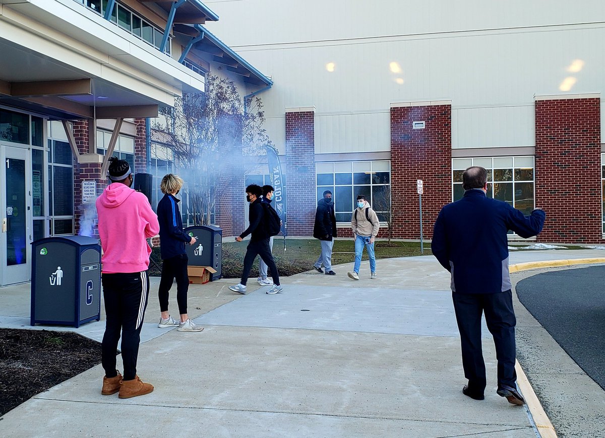 Leadership Students. Waving. Cheering. Music. Smoke Machines. Welcome home, <a href="/CHS_Classof2024/">Classof2024</a>. <a href="/colganhs/">Colgan High School</a> #gosharks