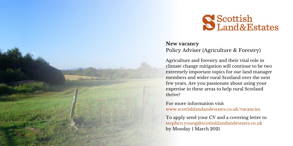 ScotLandEstates's tweet photo. Are you passionate about using your expertise to help rural Scotland thrive? There's still time to apply! Find out more about this exciting opportunity! #NowHiring #Vacancies

Read more:
https://t.co/AaBiYJkpHY https://t.co/clonWRPyic