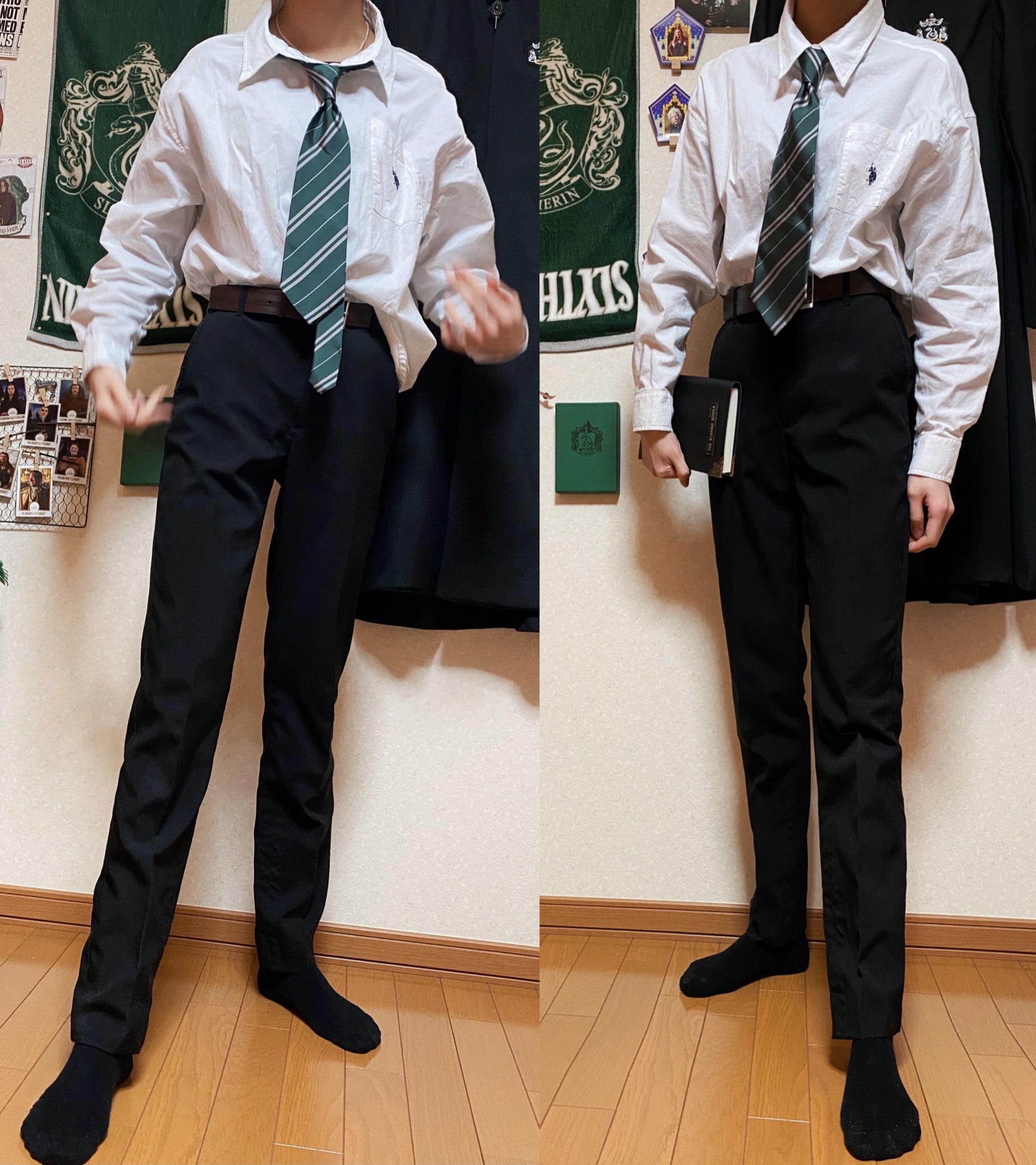 Twitter 上的 あいり ドラコ Amp ハリーの制服の着方 キャラごとに制服の着方が少しずつ違うとこ キャラの個性が出てて面白い ネクタイ の結び方もよく見たら違った ハリーはダブルディンプルで華やかに ドラコは真ん中にしっかり窪みを作っててエレガント 2