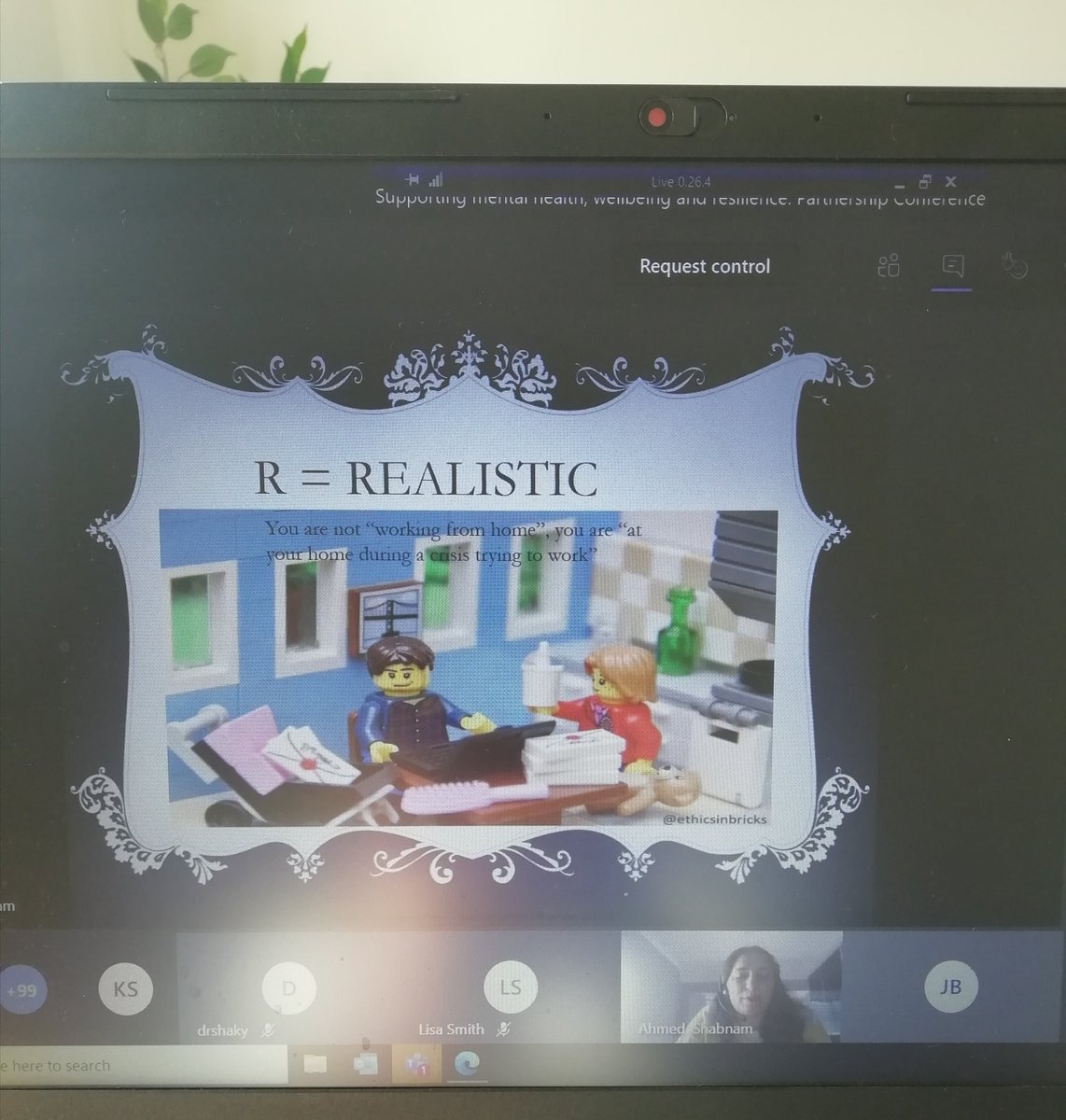 JoBaker_6's tweet image. @schoolofshabs talking about how supervision can support mental health and wellbeing...
The importance of being *Realistic*
'You are not "working from home", you are "at home during a crisis trying to work" '
#PartnershipC