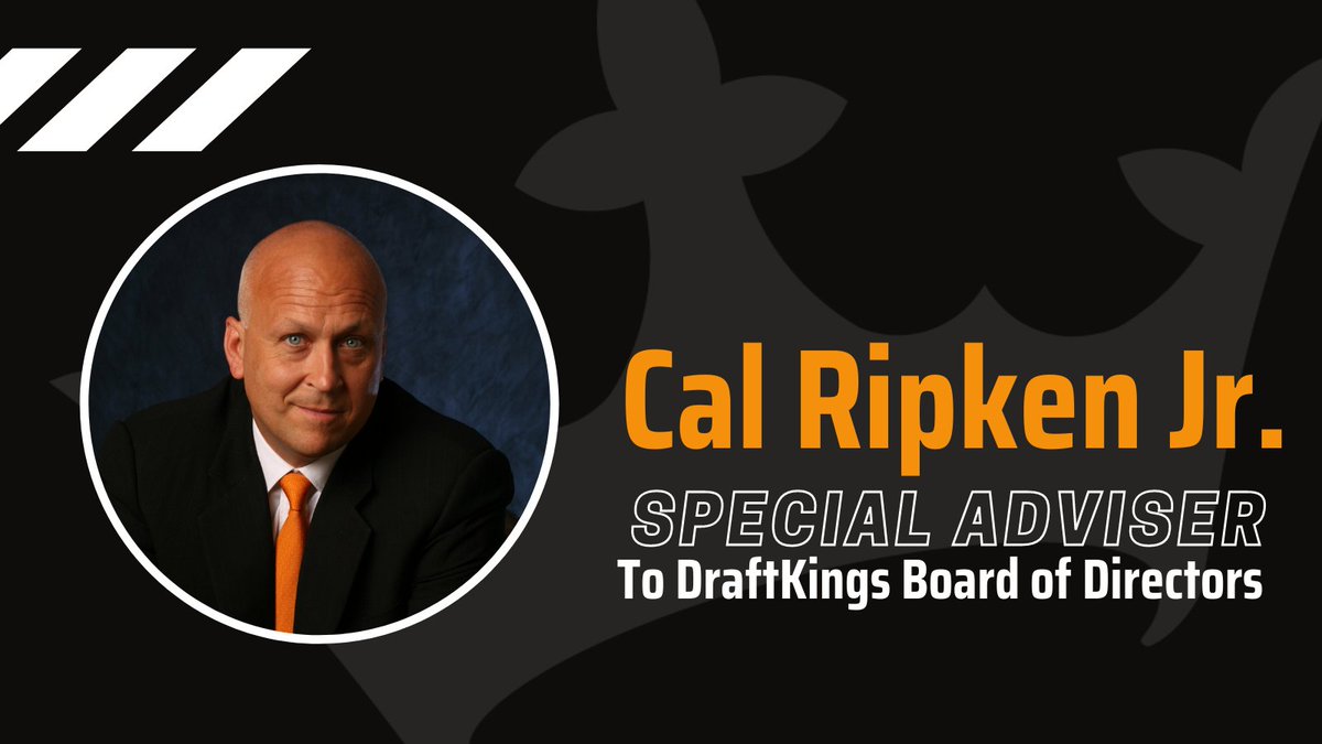DraftKingsNews's tweet image. Today, @DraftKings bolstered its council of advisors by appointing baseball legend &amp;amp; entrepreneur @CalRipkenJr as Special Advisor to the Board of Directors, lending strategic insight around key company initiatives. More details here: bit.ly/3bBrN4E