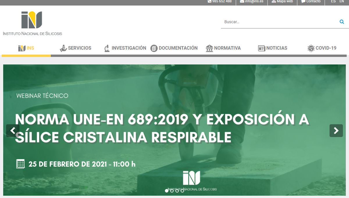 CTGranito's tweet photo. Estamos siguiendo con interés el #webinar “Norma UNE-EN 689:2019 y exposición a sílice cristalina respirable” organizado por el #INS 👉https://t.co/KsGZA4lzLd
#granito #granite #prevencionderiesgos #seguridadysalud https://t.co/ZnsxbfF9Cn