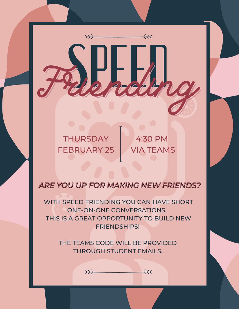 _MHSSTUCO's tweet photo. Speed Friending happening TODAY! Cameras and mic are a must! 👦🏻👧🏻Check your student email for the TEAMS code. @MontwoodHS @MCo2021 @2022_mhs @classof2023rams @AnaPlayer_MHS https://t.co/Lrkarpyl52
