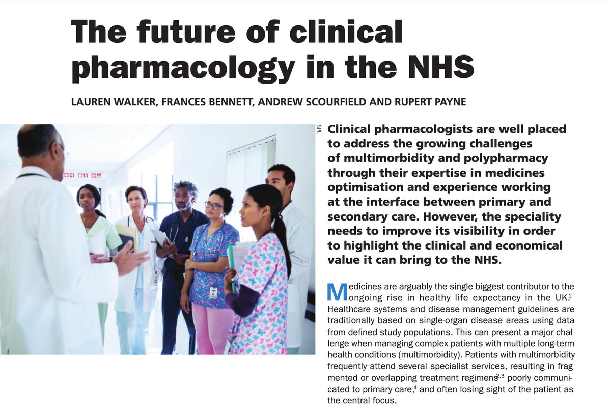 The future is bright for #clinicalpharmacology in the UK National Health Service - read the article in @PrescriberUK by @lozzenger1983 and Rupert Payne @capcbristol - wchh.onlinelibrary.wiley.com/doi/epdf/10.10… @BritPharmSoc @IUPHAR