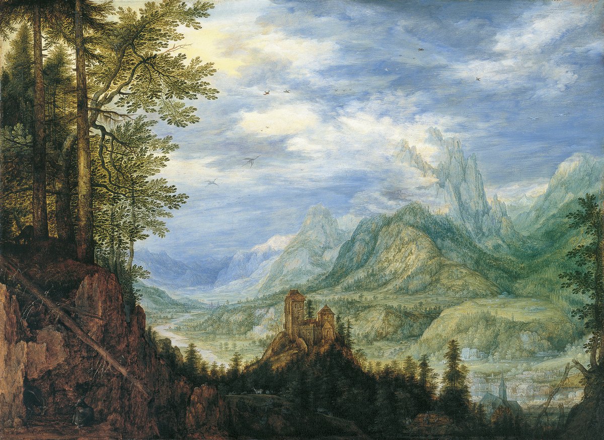 MuseoThyssen's tweet photo. Cabras, ardillas,vacas pastando, un hombre que descansa, un río que atraviesa un valle, un campanario… son algunas de las escenas que esconde este magnífico #paisaje montañoso de #Savery que fallecía #taldíacomohoy en 1639

https://t.co/4Vg0f62WsJ https://t.co/HVqVnWi00g