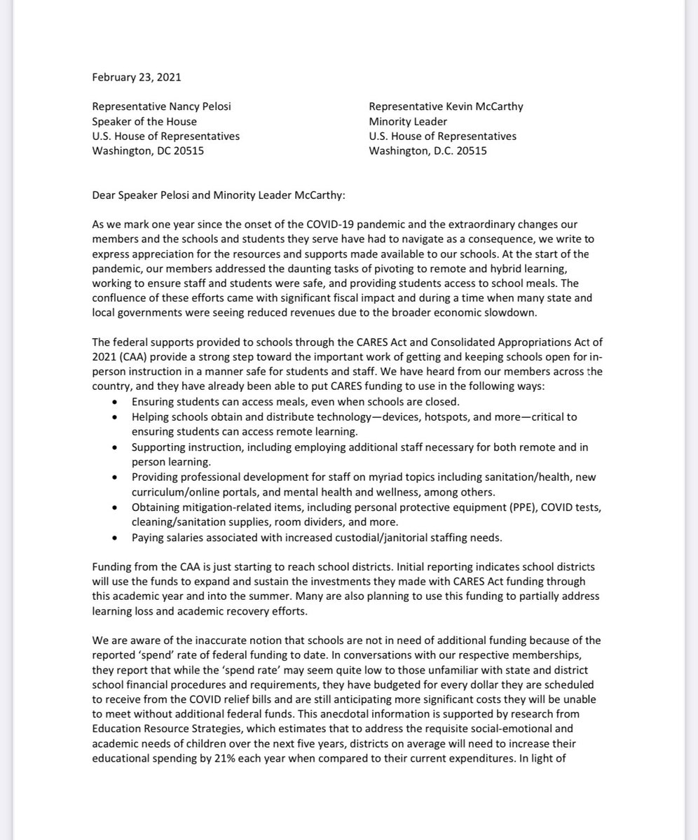 randelsd's tweet image. Letter from national ed groups debunking idea schools aren’t spending fed aid. Shouldn’t be lost on anyone in MI that DC pols are complaining that money isn’t getting out while Lansing pols literally refuse to send it out because adult problems&amp;gt;classrooms and kids.