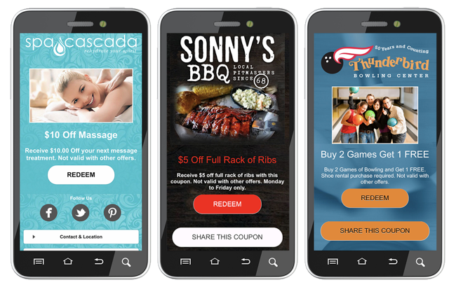 biapromoter's tweet photo. This is what our mobile coupons look like, we deliver these to both your customers via text message and email. Our customers love the back office tracking of coupons.
#smsmarketing #loyalpatron #emailmarketing #biapromoter https://t.co/1bVuCh9Ocn