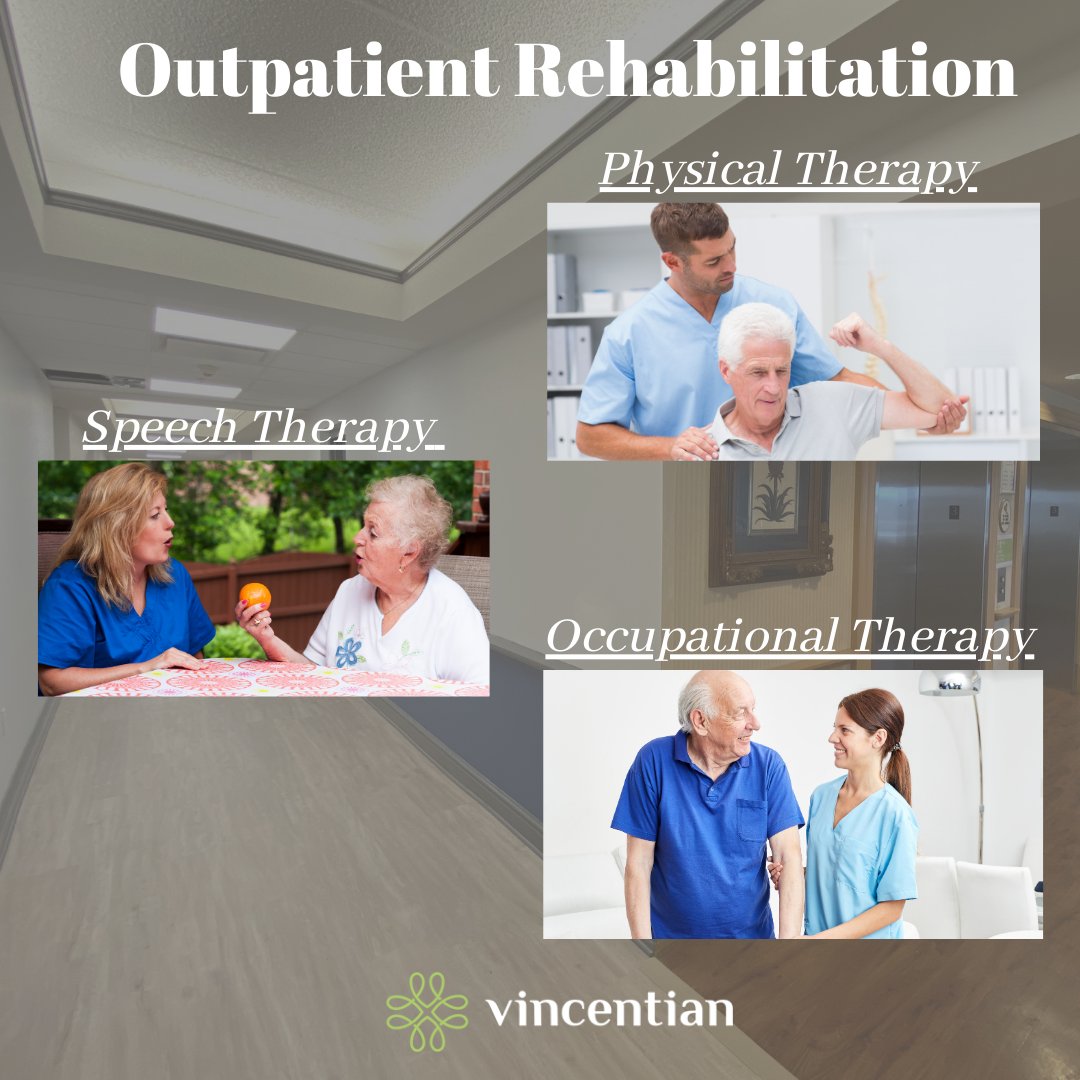 Do you or your loved one need outpatient rehabilitation? At Vincentian our therapists can provide three types of outpatient rehabilitation. 

#PhysicalTherapy #SpeechTherapy #OccupationalTherapy #Rehabilitation