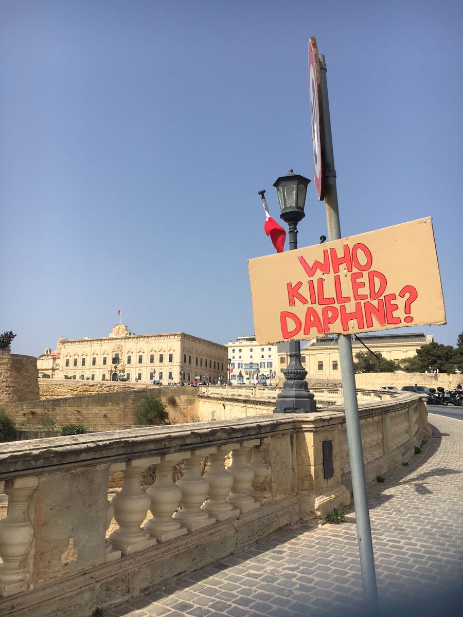 MandyMallia's tweet photo. Despite @JosephMuscat_JM’s @MaltaGov offering a 1M euro reward for concrete information about #WhoKilledDaphne, every single sticker, poster & banner bearing that same question and more was removed, some by the authorities.
What were they afraid of?
What ARE they afraid of? https://t.co/QO83TurHGY
