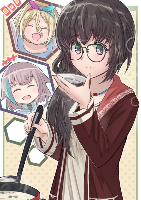 絵美「味はこれでいいかな。」
「ふふ…、二人とも喜んでくれくかな?」
 #アリスギアお絵かき 