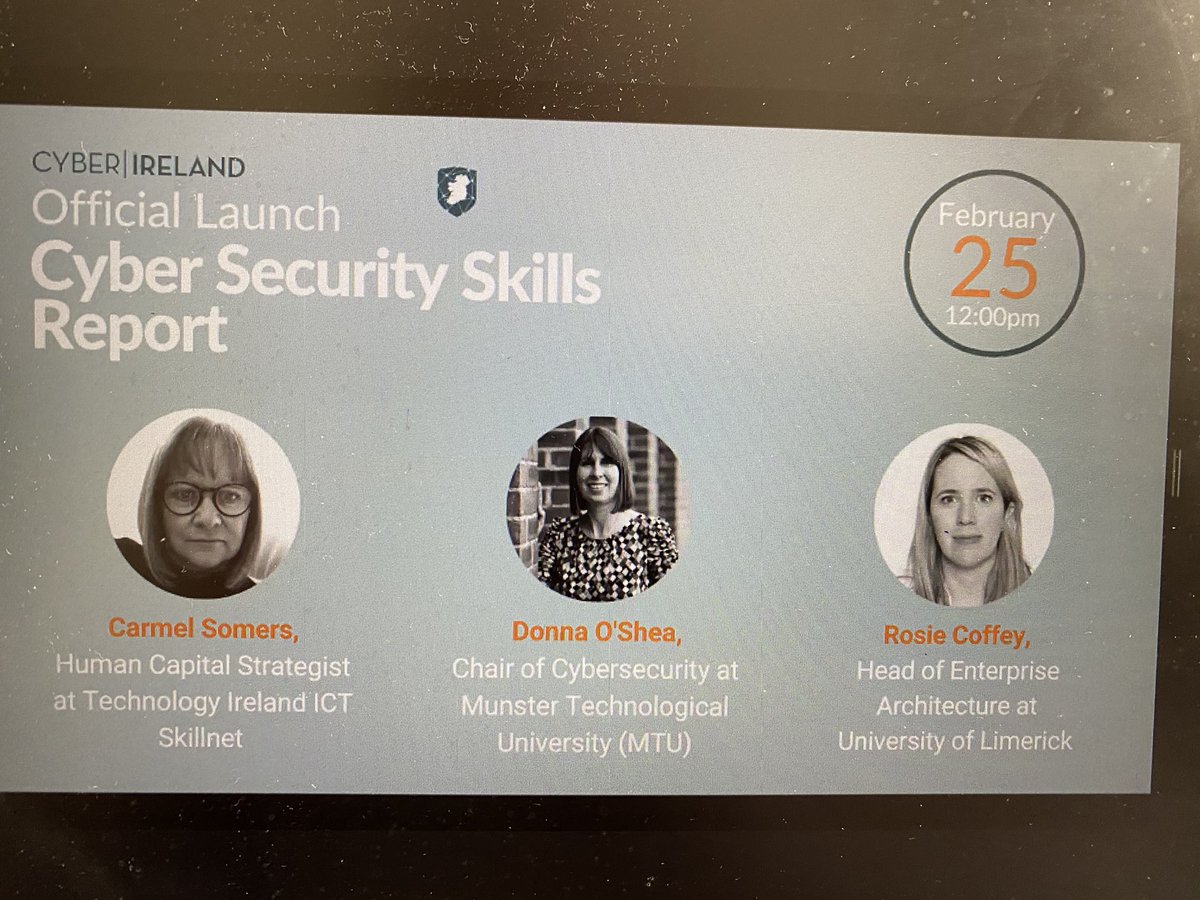 Great #CyberInsights from virtual event @CyberIreland @ICTSkillnet report results focused on #CyberSkills & #FutureTalent #WomaninCyber #Collaboration of #Industry & #Education #GenerationApprenticeship