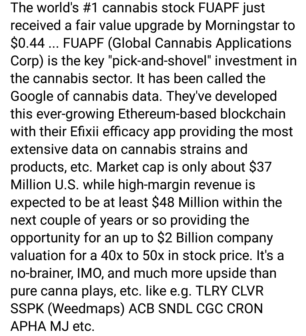 Bodylicious001's tweet photo. $FUAPF CNSX $APP

#FUAPF #APP #GCAC #cannabis https://t.co/ICW0KXQkvJ