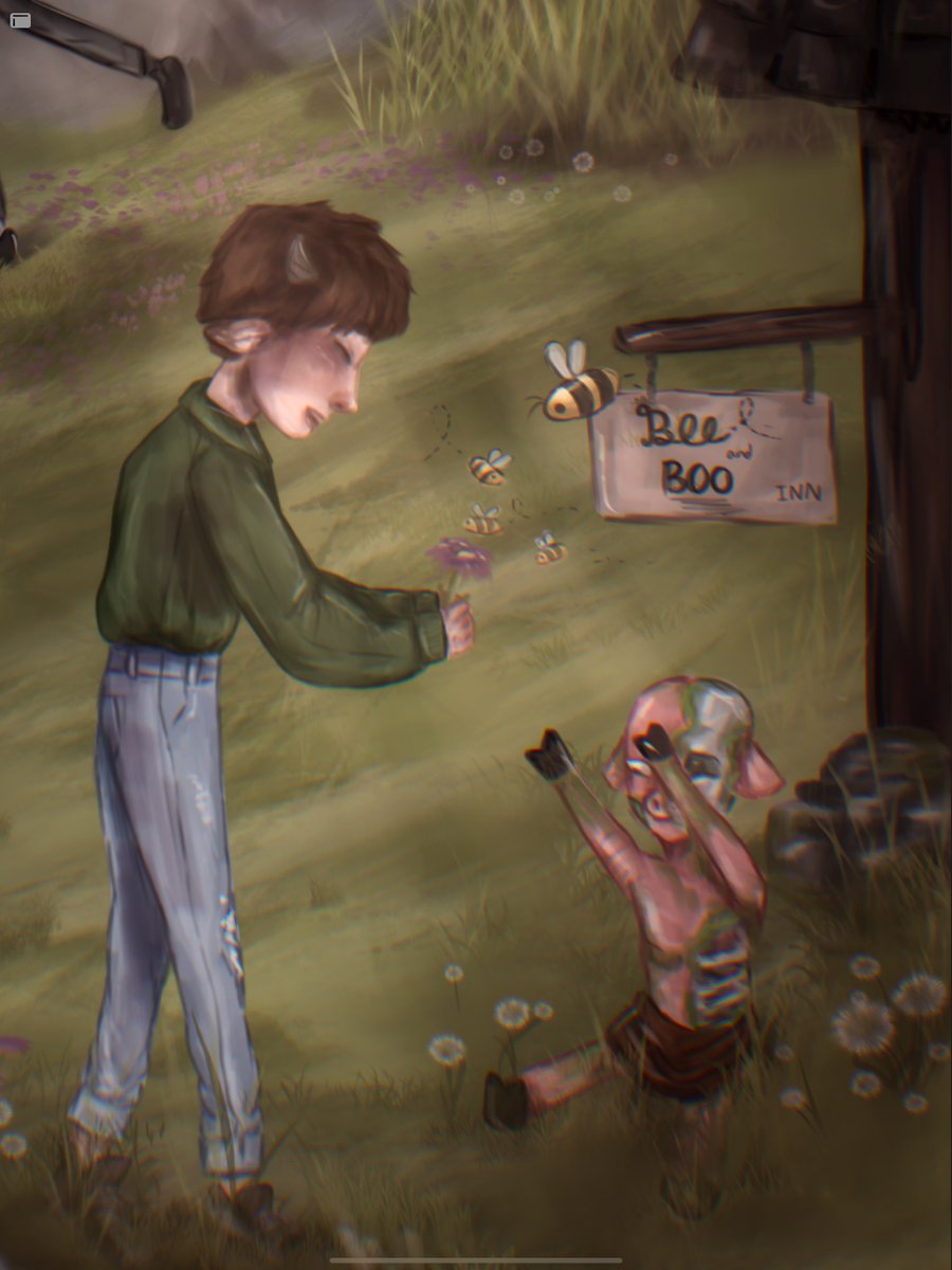 green_duck16's tweet photo. Nothing to see here just two best friends (and canonical plankton husbands?) raising their adopted son Michel with their small hotel.  #beettwt take my offering to you.
#tubbofanart #ranbobfanart #beetwtfanart #BeeNBooHotel https://t.co/JEzP2gJho6