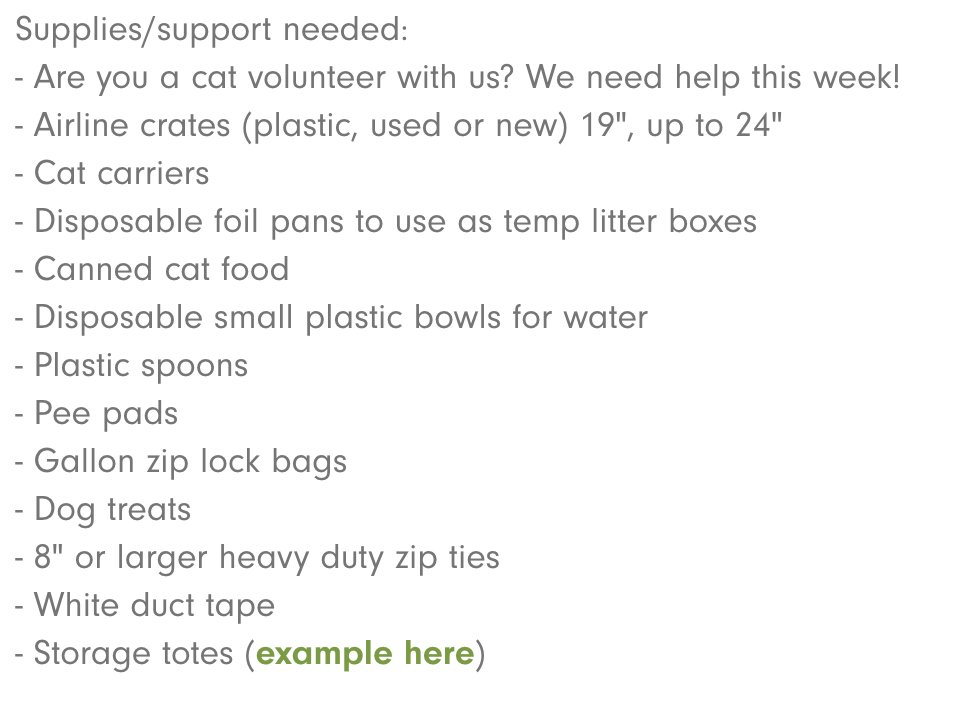 We still have some supplies that we need at our shelter to help assist with our transports and shelter operations. You can find the full list &amp; details here: austinpetsalive.org/blog/cold-weat…
