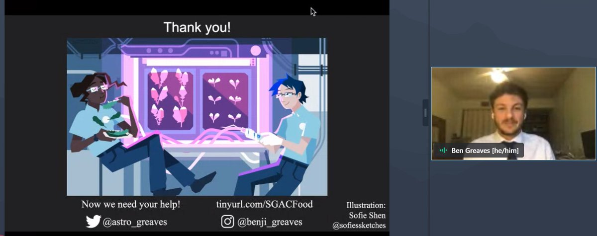 InnealtoirAoife's tweet photo. A very interesting presentation and discussion today at the @SGAC  Health in Space Series: Food for Space 🚀All episodes are shared on YouTube if you are interested in learning more!

Thank you to Christina, &amp; my #ISP20 Crew members @juleslancee and @Astro_Greaves for the webinar https://t.co/zDbceMux03