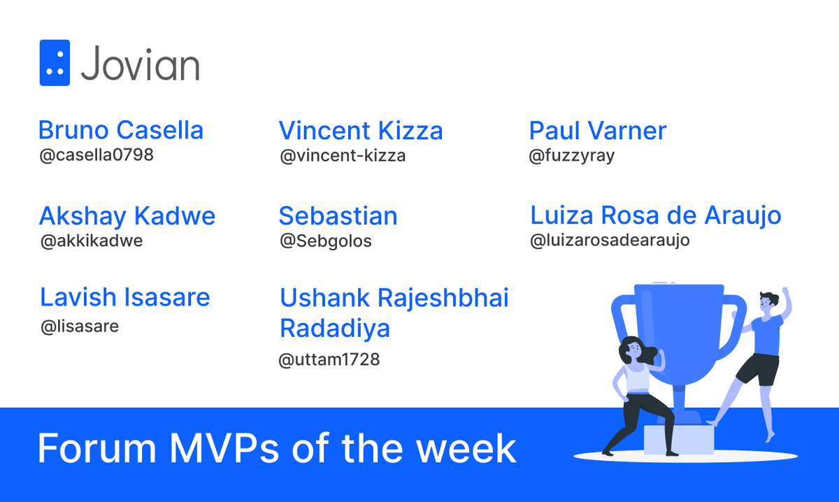 JovianHQ's tweet photo. Forum MVPs for this week β‘
Help others on the forum and you could be next! π₯
Check out their profiles π https://t.co/R7UPKXdflT
#60DaysOfPython #Community #MVP https://t.co/5ZnC8UAgDu