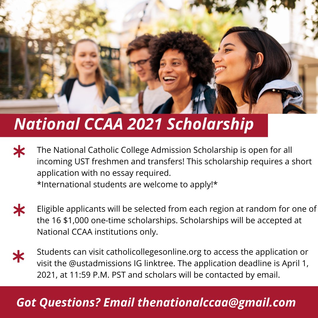 USTadmissions's tweet photo. #FutureCelts can start their application by visiting https://t.co/qr4iOTwzBz! Selected scholars will be notified by email and phone call. Questions can be sent to thenationalccaa@gmail.com.
@stthomashouston @NCCAA1 https://t.co/6JJXJuoGXm