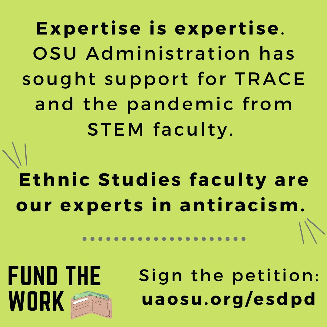 uaosu's tweet photo. OSU students and faculty have long demanded antiracist education. Tell President Alexander and Provost Feser to support our faculty experts and FUND THE WORK of racial justice. Sign the petition: https://t.co/QtmB72nUhP https://t.co/3OCeQKNppv
