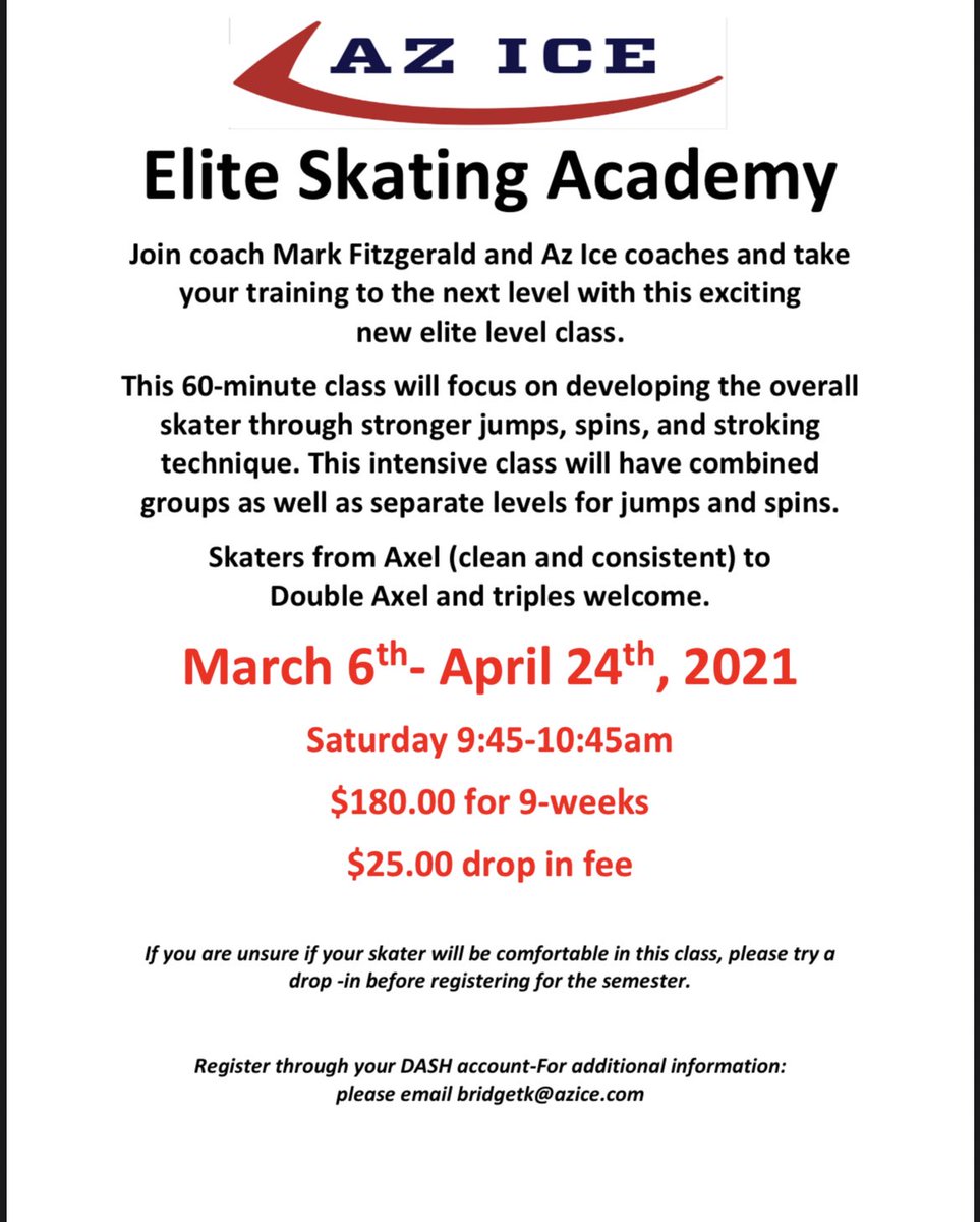 AZ Ice Skating Academy class is back in Peoria! Sign up now on Dash! #azicepeoria #skatingisfun #skatehard #workhardplayhard #beattheheat #summervibes #skating #figureskating #jumps #spins 

apps2.dashplatform.com/dash/?Action=C…