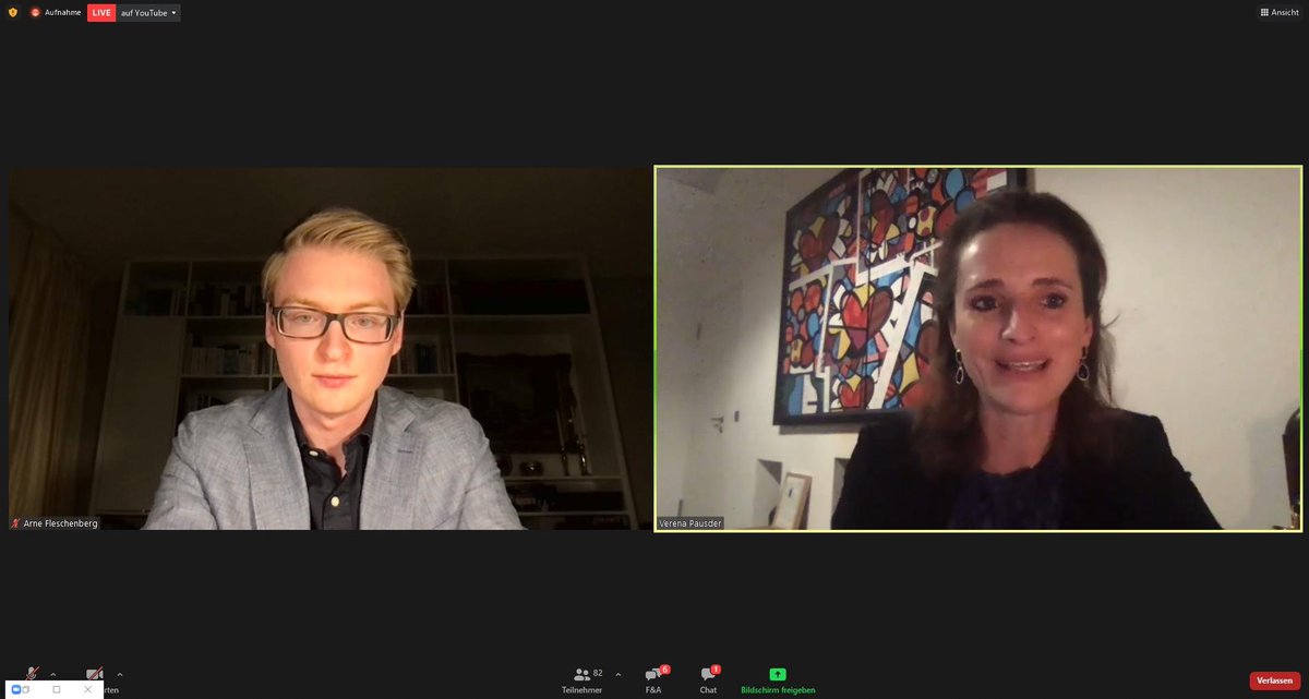 bdvb_ev's tweet image. „Krisen sind nicht dazu da, um das Gestern wieder aufzubauen“ - @VerenaDE Pausder im #bdvb_live mit Arne Fleschenberg, Bundesvorsitzender der Hochschulgruppen im #bdvb #DasNetzwerkfürÖkonomen