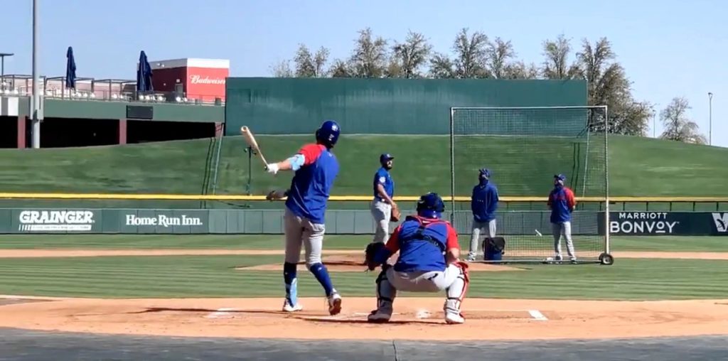 BleacherNation's tweet photo. WATCH: Jake Arrieta Faces Kris Bryant, Anthony Rizzo, and Javy Báez in BP - https://t.co/PIOH1f2UDU https://t.co/KmaKce042k