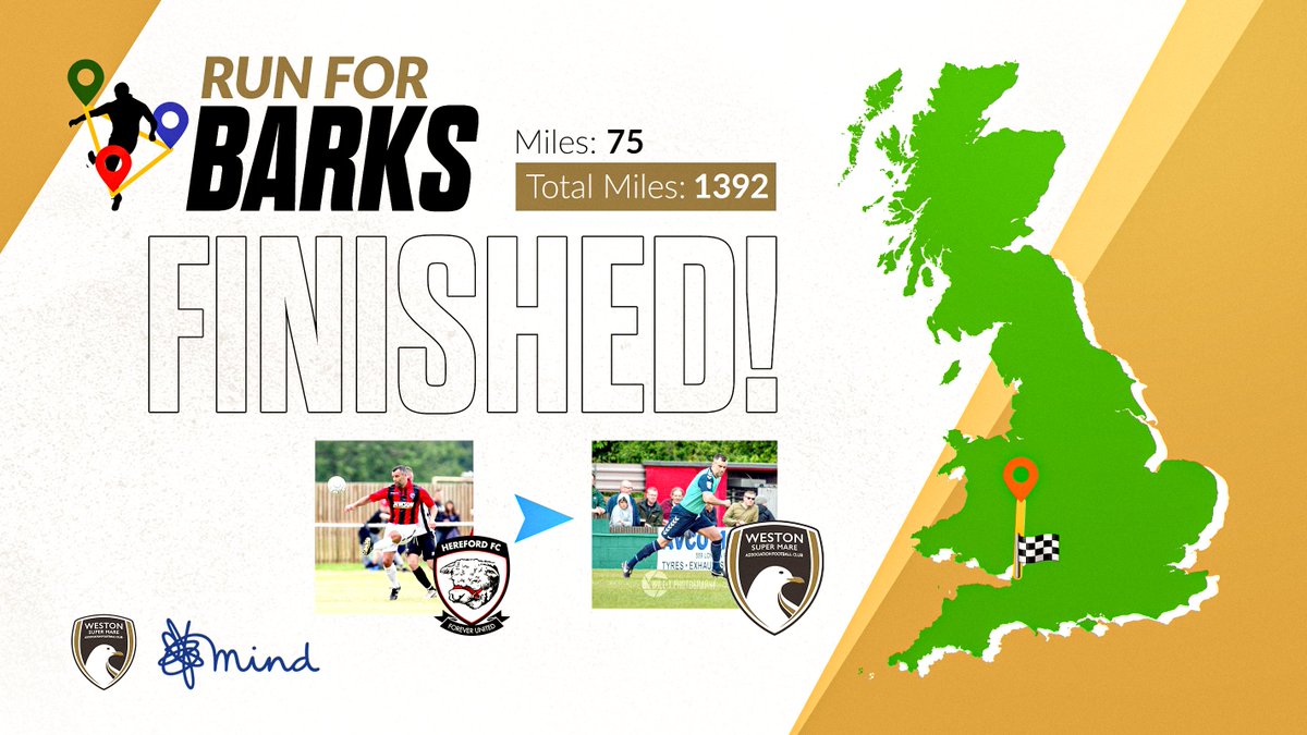 WSM_AFCOfficial's tweet photo. π #RunForBarks is complete!
A huge well done to all our Academy players and staff for taking part, brilliant effort πͺ
Thanks to everyone who has donated so far to Mind in memory of Chris Barker, you can donate here β‘οΈ https://t.co/okfrqzZklI
#WsMAFC βͺβ« #RunForBarks https://t.co/Cr4tk58i0K