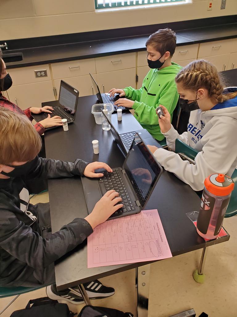 Students practice making detailed observations to investigate the properties of unknown substances in 7th grade science. <a href="/mps_russell/">Russell Middle</a>