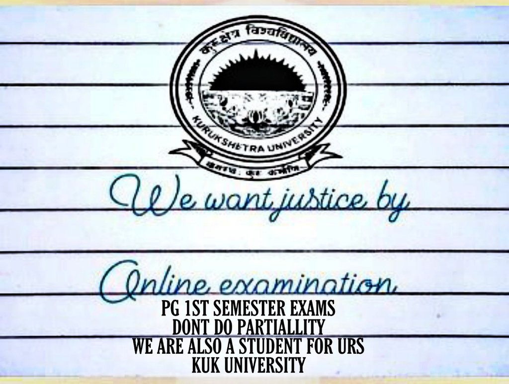 mandeepmaddyorg's tweet photo. #wewantonlineexamskukuniversitypgfirstsemesterstudents
Don't do partiality with us ..
We are also students of urs kuk university 
@VC_kuk @mandeepkhalsamd @RockyRanaPehowa @shubhamaibla @NsuiBudhiraja @bharatbrar__  @KUKurukshetra  @chkanwarpal @cmohry 
@Dchautala https://t.co/1CFV6F4HI8