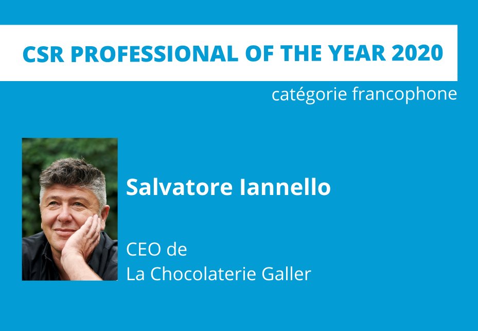 Et le CSR Professional of the Year 2020 dans la catégorie francophone est... Salvatore Iannello, CEO de La Chocolaterie Galler. Félicitations !
#csrprofessional #csr #rse