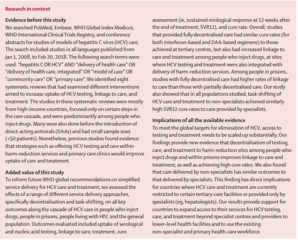 HenryEChang's tweet photo. Decentralization, integration, and task-shifting in
#hepatitis C virus infection testing and treatment: a global
systematic review and meta-analysis→https://t.co/02Y2s2ywUJ via @doctor_ru @SteveKanters @easterbrookp1 @WHO @LancetGH #HCV #HepC #HepatitisC https://t.co/b6c1XyRprw