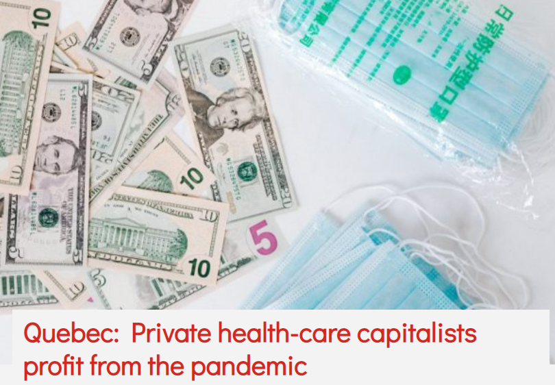 CanadaMarxists's tweet photo. The situation in Quebec hospitals is so dire that doctors fear having to apply the “patient prioritization protocol,” ie. letting some patients die. Meanwhile, entrepreneurs are taking advantage of the situation to line their pockets. https://t.co/U0i4fqOACi #COVID19 #qchealth https://t.co/XklWeG2wkB