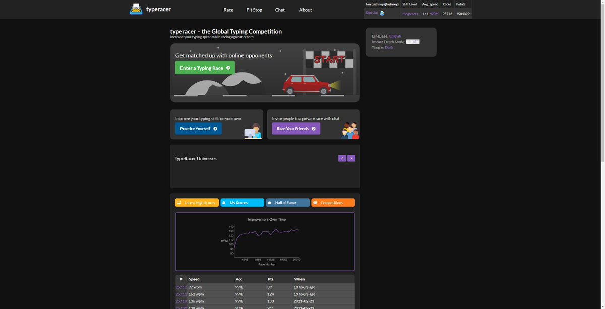 TypeRacer - the global typing competition