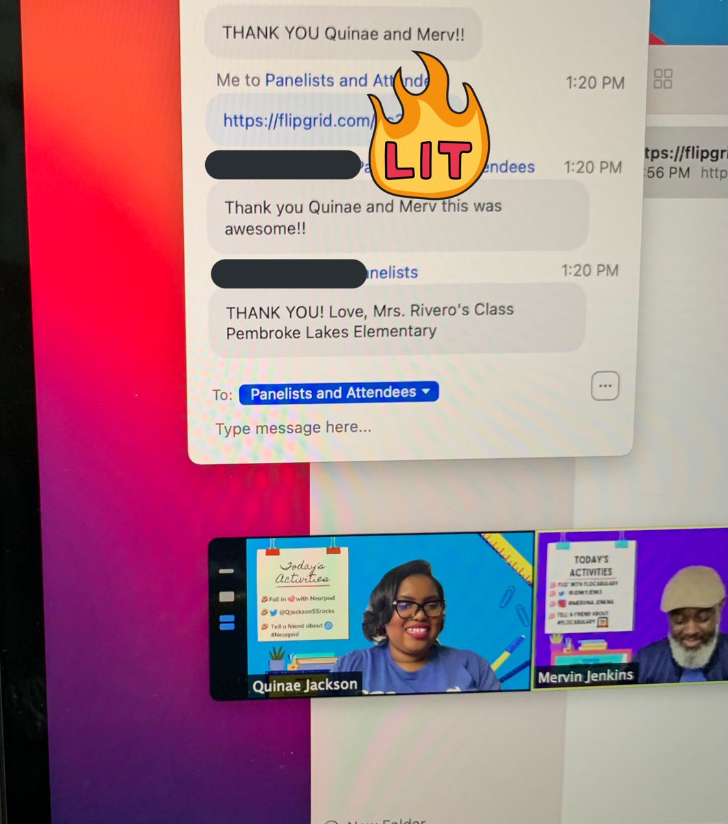 QJacksonSSRocks's tweet photo. It’s #DigitalLearningDay and @JenkyJenks and I are pumped to be a part of the @browardschools day of events!!! We just had an amazing group of K-5 scholars Flo’ with @Flocabulary using @nearpod ➕@Flipgrid to center Student Voices💯 #Nearpod #Flocabulary https://t.co/G2TcxU91ev